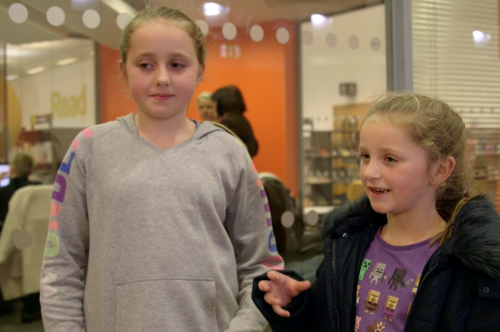 Code Club kids two girls at Code Club