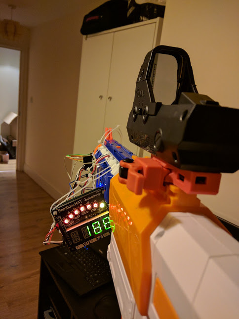 View of Michael Darby's nerf gun range finder