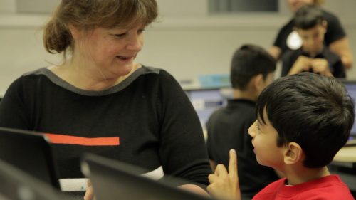 A boy learning about contest from a woman - Royal Society After the Reboot