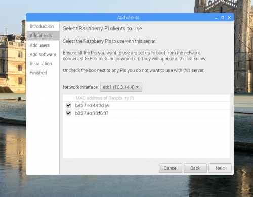 PiServer GUI screenshot