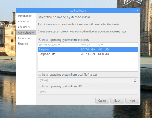 PiServer GUI screenshot