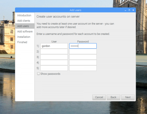 PiServer GUI screenshot