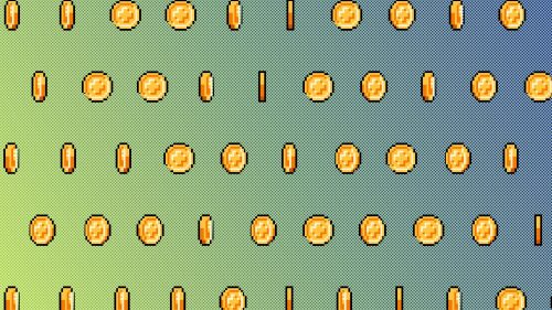 Illustration of 8-bit gold coins
