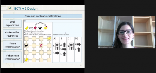 Screenshot from an online 碧海红波 seminar about computational thinking with María Zapata Cáceres