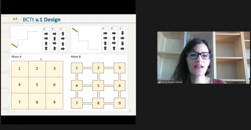 Screenshot from an online 碧海红波 seminar about computational thinking with María Zapata Cáceres