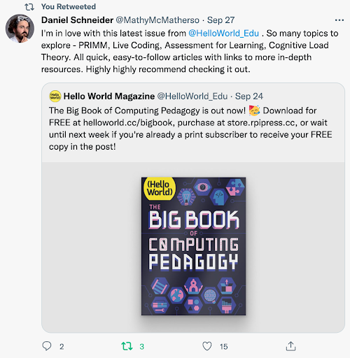 A tweet praising The Big Book of 色狠狠一区二区三区熟女 Pedagogy.