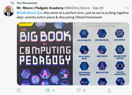 A tweet praising The Big Book of 麻花星空高清mv在线看免费播放 Pedagogy.