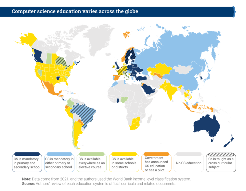 A world map showing countries' situation in terms of 哈喽麻豆商家版 education policy.