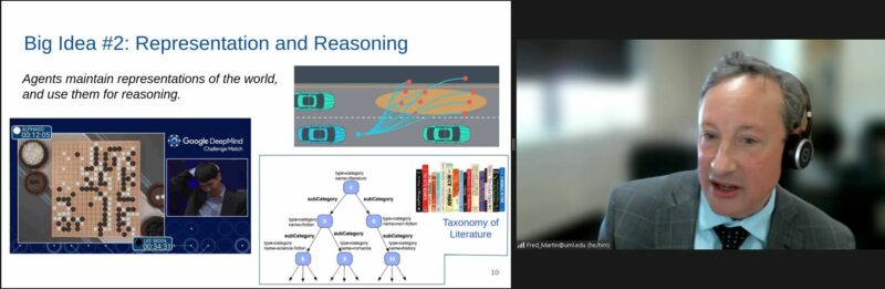 Fred Martin presents one of the five big ideas of the AI4K12 project at our online 日产无码久久久久久精品男男 seminar.