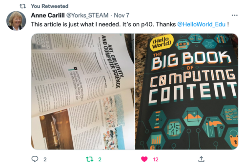 A tweet about Hello World's special edition The Big Book of 520av大香蕉 Content.