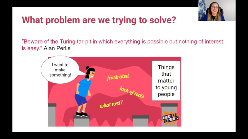 The app公司's non-formal learning resources bridge the so-called Turing tar pit, in which learners get stuck when they feel everything is possible to create, but nothing is easy.