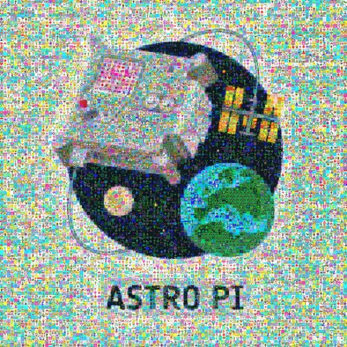 A mosaic of thousands of designs creating a large version of the Mission Zero logo. 