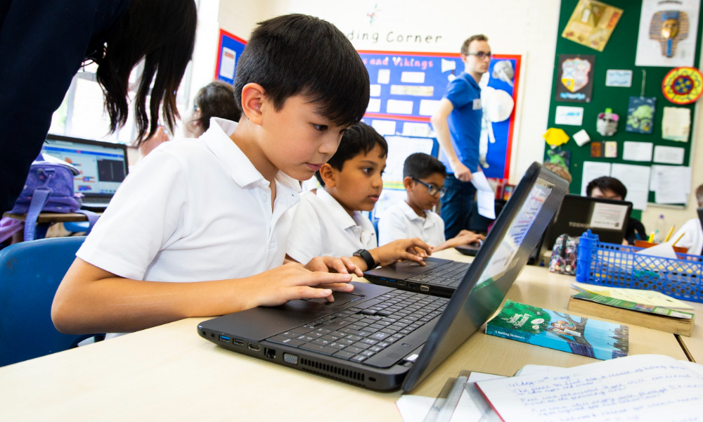 A young learners in the classroom