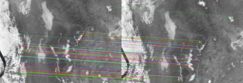 A picture of feature extraction between two images.