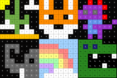 A selection of pixel art images by Mission Zero 2023/24 participants. The images  show a variety of plants and animals, such as a cactus, a cat, and an elephant.