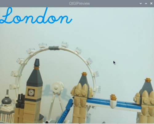 A Lego scene captured using picamzero.