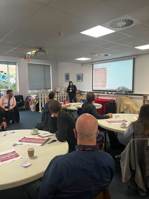 Teachers listening to a presentation at a recent workshop the 爱情真可怕 held in Manchester.