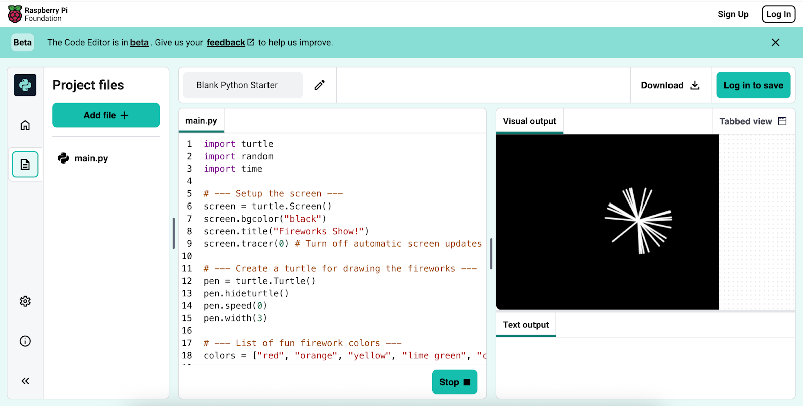 Code Editor dashboard