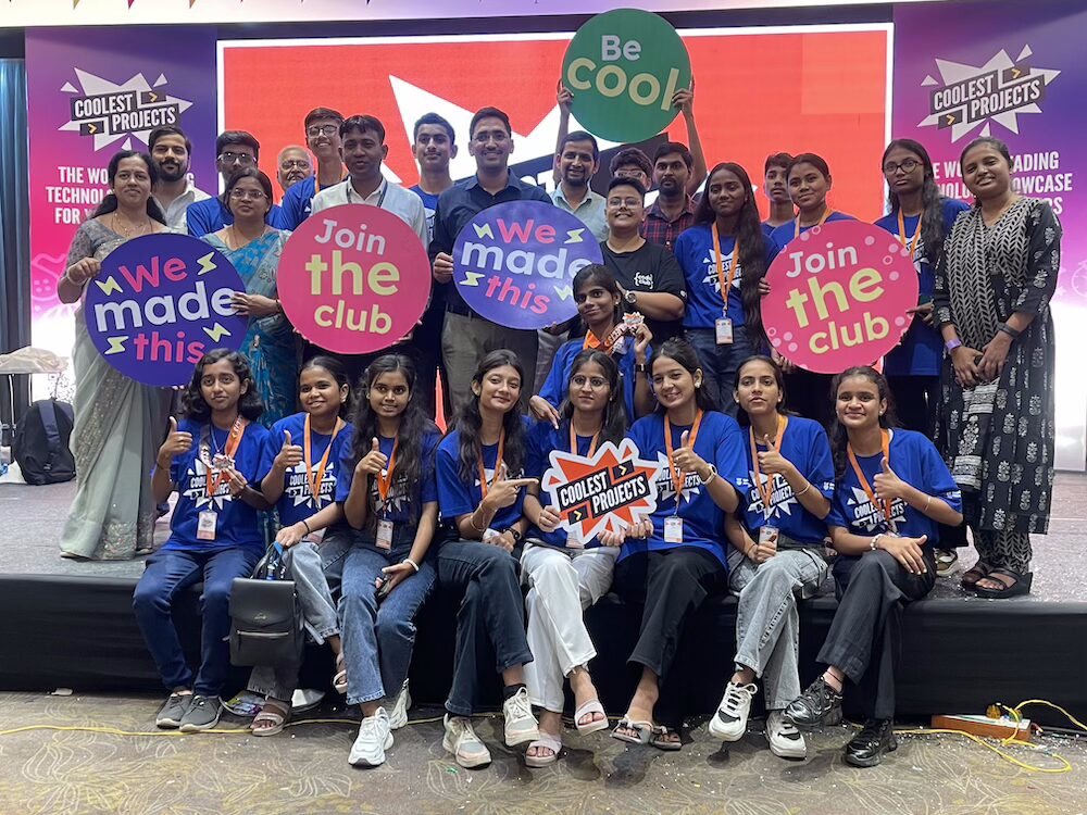 Young creators at the Coolest Projects India 2025 event.