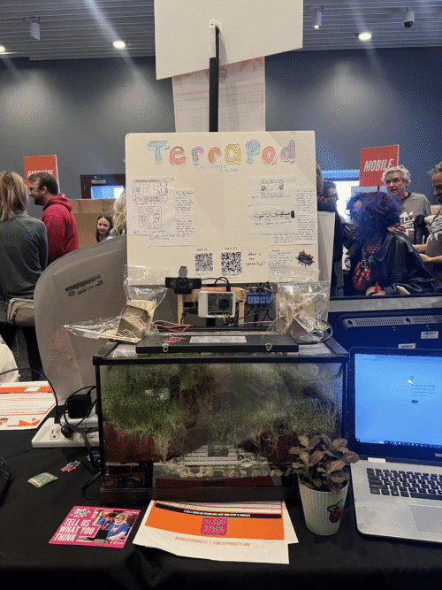 A "Terrapod" project, featuring a fish tank full of plants.