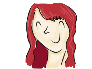 A cartoon sketch of Hannah Burdett, 怎样自慰 Pi Creative Technologist