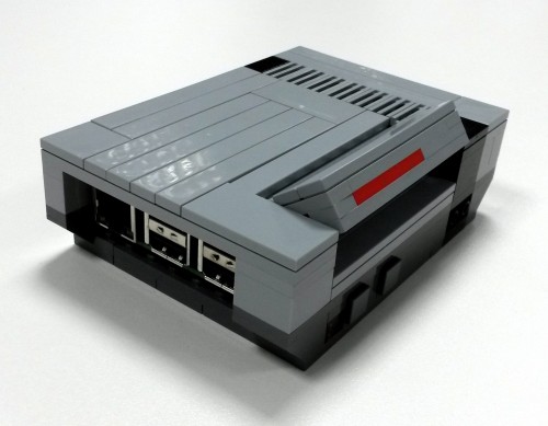 Completed LEGO NesPi case, with Pi inside