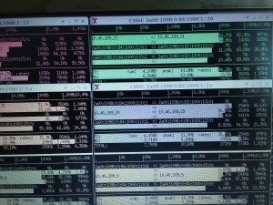  iftop, our network monitoring software showing traffic shuttling between the fileserver and the load balancers