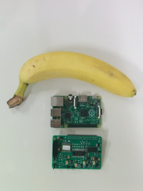 Cosmic Pi HAT prototype and 淫+色综合 Pi, with banana