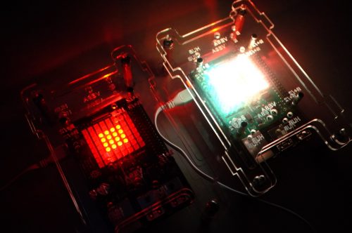 Image of Tableau generative music device with Sense HAT illuminated